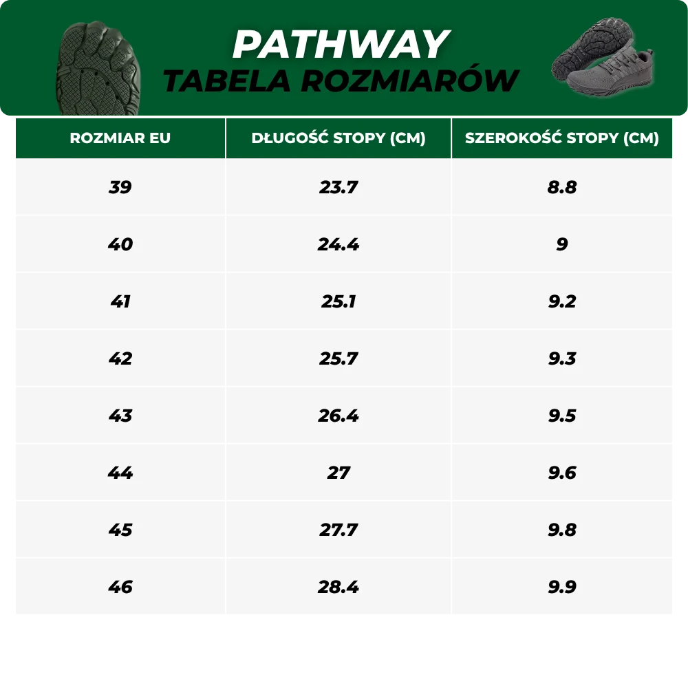Pathway – buty outdoorowe Barefoot zapewniające szeroki komfort i zdrową postawę (unisex)