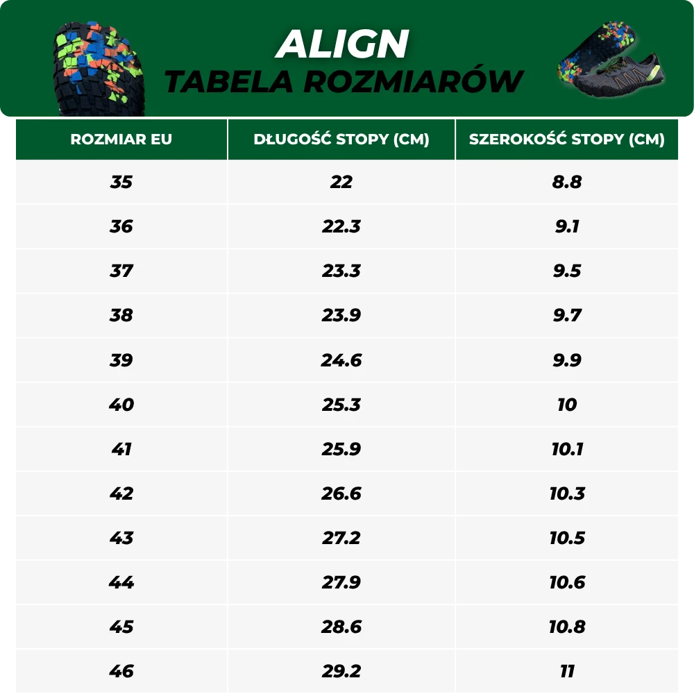 Align – buty barefoot dla lepszej postawy i wygody przez cały dzień (unisex)