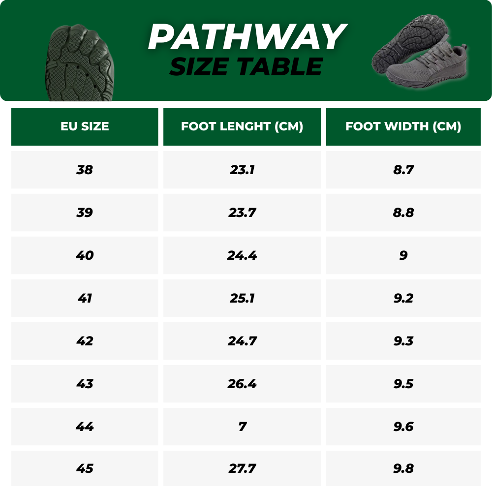 Pathway – Barfotaskor för utomhusbruk för bred komfort och hälsosam hållning (unisex)