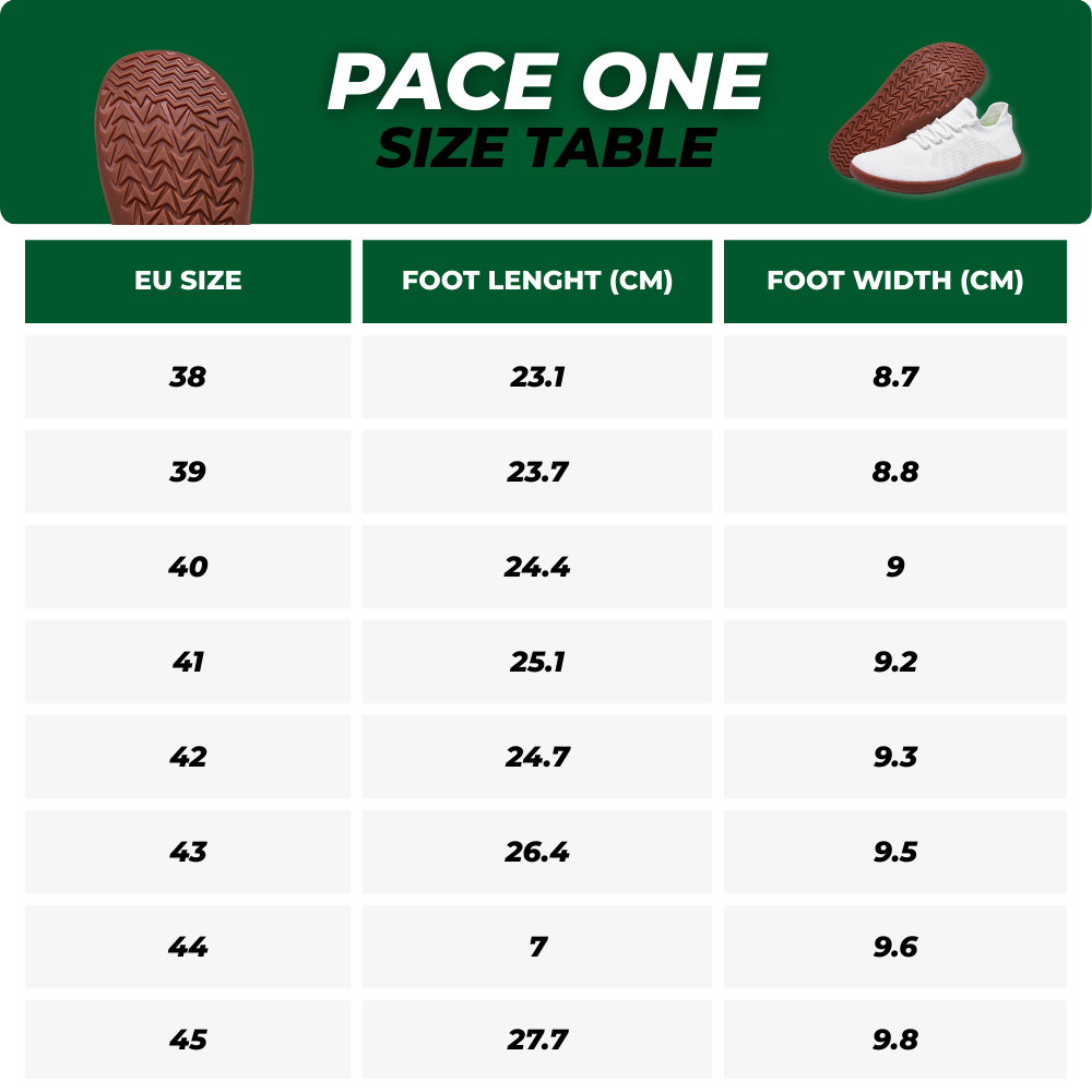 Pace One – Barfotaskor för hela dagen för naturlig komfort och balans (unisex)